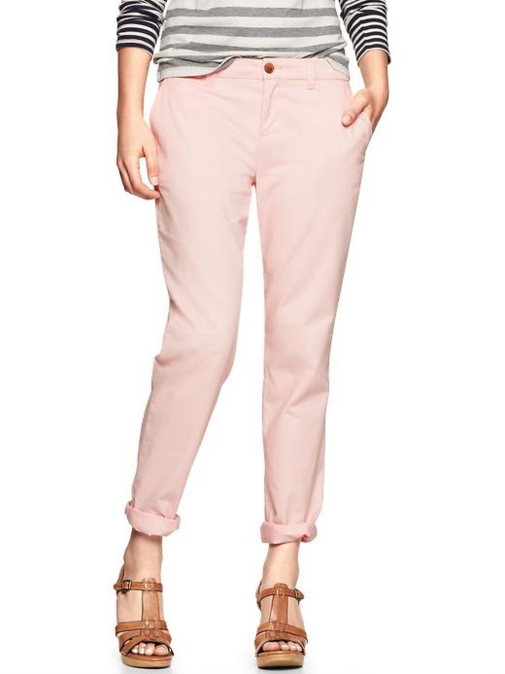 Eddie Bauer Light Blush Pink Broken-In Straight-Leg Khakis by GAP | SIZE 08